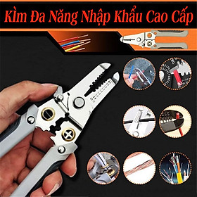 Hình ảnh Kìm cắt tuốt dây điện đa năng cho thợ điện 8 trong 1 phiên bản cao cấp bằng thép hợp kim