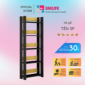 Kệ sách gỗ hiện đại SMLIFE Britannia  | Gỗ MDF dày 17mm chống ẩm | D60xR23xC160cm - Màu