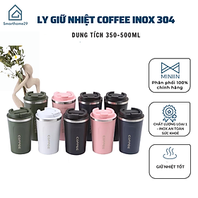 Ly Giữ Nhiệt Coffee inox 304 350ml và 500ML Đựng Nước Giữ Nhiệt Có Nắp Chống Tràn - HÀNG CHÍNH HÃNG MINIIN