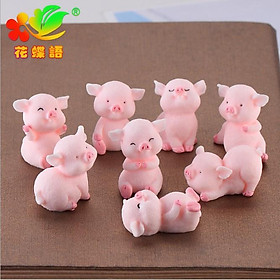 Mua Combo 08 mô hình gia đình lợn hồng dễ thương trang trí tiểu cảnh  dựng cảnh studio  móc khóa  DIY