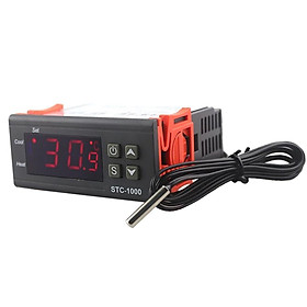 Temperature Controller STC-1000 Digital Outlet Thermostat, Pre-wired, 2 Stage Heating and Cooling Mode, 24V 10A