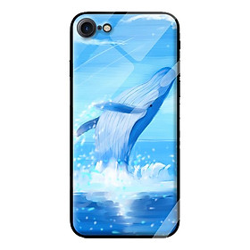 Ốp kính cường lực cho iPhone 8 mẫu cá voi xanh 1 - Hàng chính hãng