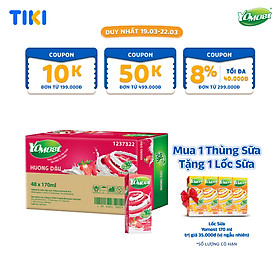 Thùng 48 Hộp Sữa Chua Lên Men Tự Nhiên Yomost Vị Dâu (170ml/Hộp)