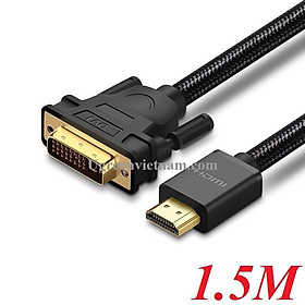 Cáp Chuyển Đổi Ugreen HDMI Sang DVI Sợi Tròn 11150 2m - Hàng Chính Hãng