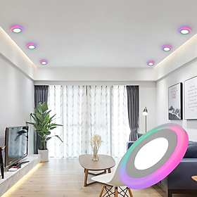 Mua Đèn led âm trần thạch cao 3 chế độ nhiều màu 6w (3W+3) lắp nhà ở (bộ 10 cái)