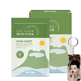 Combo 5 Miếng Mặt Nạ Rau Má Giảm Mụn, Phục Hồi Làn Da Pretty Skin The Pure Jeju Cica Mask Sheet 25ml