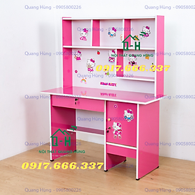 Bộ bàn học sinh ván okal 1m2x1m45x45cm màu hồng cho bé học tại nhà