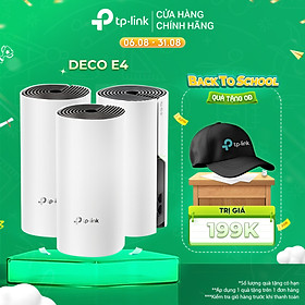 Bộ Phát Wifi Mesh TP-Link Deco E4 (3-pack) Băng Tần Kép MU-MIMO AC1200 - Hàng Chính Hãng