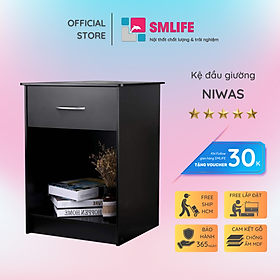 Mua Kệ gỗ đầu giường hiện đại SMLIFE Niwas | Gỗ MDF dày 17mm chống ẩm | D38xR30xC60cm