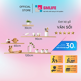 Mua Đợt kệ gỗ gắn tường trang trí SMLIFE  gỗ dày 25mm chống ẩm  phủ Melamine  kết cấu giấu chân