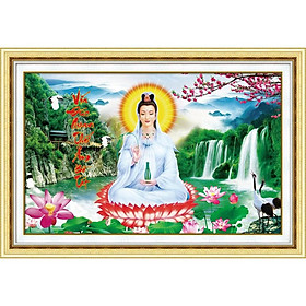 Tranh thêu Chữ Thập Mẹ Quan Âm kt59x40cm 88966