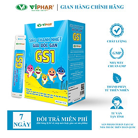 Gói Uống Thanh Nhiệt, Giải Độc Mát Gan, Giảm Rôm Sảy, Mẫn Ngứa, Mề Đay GS1 VIPHAR Hộp 20 Gói 10 Ml