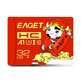 Thẻ nhớ EAGET T1 TF 64GB tốc độ cao,dung lượng lớn để giám sát máy ghi lái xe-Màu đỏ-Size