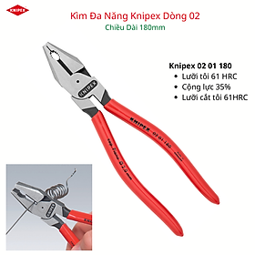 Kềm Đa Năng Knipex Chiều Dài 180mm Lưỡi Cắt 63HRC, Cộng Lực Cao 35% Gồm 02 01 180/ 02 02 180/ 02 05 180 và 02 06 180 - Sản Xuất Tại Đức