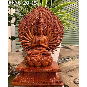 Mua TƯỢNG PHẬT THIÊN THỦ THIÊN NHÃN BẰNG GỖ HƯƠNG ĐÁ KT CAO 35×20×15CM