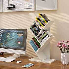 Kệ đựng sách vở bằng gỗ hình xương cá 5 tầng - hàng tự lắp ghép thông minh