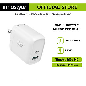 Mua SẠC NHANH INNOSTYLE MINIGO PRO DUAL PD/QC3.0 18W WHITE – IP18-2PDWHI - HÀNG CHÍNH HÃNG