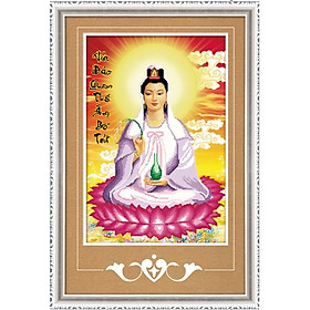 Tranh thêu chữ thập Quan Âm 43x60cm - chưa thêu