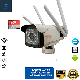 Mua CAMERA WIFI YOOSEE 4 RÂU 36 LED 5.0 MPX XOAY 180  - BẢO HÀNH 12 THÁNG CẢ THẺ NHỚ- HÀNG CHÍNH HÃNG