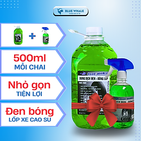 Combo chăm sóc làm đen bóng lốp  (can 2L + bình 500ml) phù hợp với mọi loại lốp ô tô, xe máy, xe đạp điện