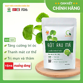 [CHÍNH HÃNG] Bột Rau Má Sấy Lạnh Nguyên Chất  - Mát gan, detox, giảm mụn, giảm cân, giải nhiệt cơ thể - Gói 100gr