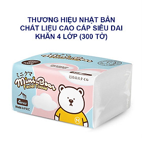 Khăn giấy khô đa năng cho bé, Khăn giấy rút Mini Bear 4 lớp mềm mại an