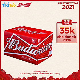 Thùng 12 Lon Bia Budweiser (500ml / Lon)