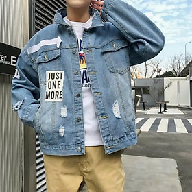 Áo khoác jean nam đẹp Just one more cực hót mẫu mới-A3123 - Xanh nhạt
