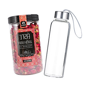 Trà Hoa Hồng Sấy Khô Nguyên Bông DK Harvest - 150g - Tặng bình thuỷ tinh 500ml