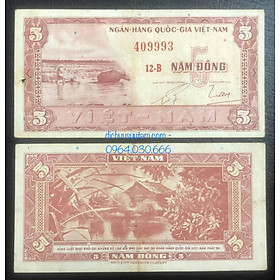 Mua Tờ 5 đồng con trâu cày ruộng 1955 VNCH