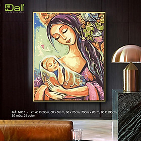 Mua Tranh treo tường tự tô màu số hóa DALI Tranh Ấm Áp Lòng Mẹ N037