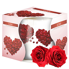 Ly nến thơm tinh dầu Bispol Love 100g QT024784 - hoa hồng nhung