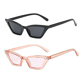 Set of 2 Womens Cat Eye Sunglasses Retro Classic Vintage Fashion Shades Eyewear
