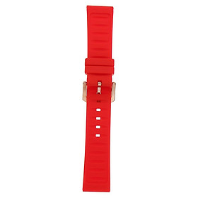 Waterproof Red Rubber Wristband  Strap Replacement 19mm-24mm 19mm