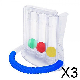 3xDeep Breathing Lung Exerciser 3Ball Incentive Spirometer Respiration Trainer