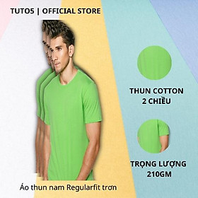 Áo Thun Phông Nam Ngắn Tay Cổ Tròn Trơn Basic Phom Rộng Oversized Phong Cách, Trẻ Trung TUTO5 AT1001