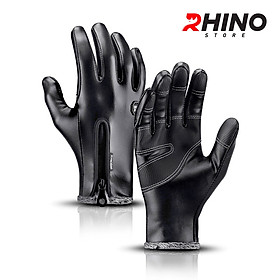 Găng tay giữ ấm mùa đông chống gió, kháng nước mưa Rhino G9013 Bao tay chống trượt đi xe máy, xe đạp lót nỉ cho nam nữ, bảo hộ đi phượt - hàng chính hãng