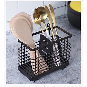 Mua Ống cắm đũa 2 ngăn sơn tĩnh điện màu đen cao cấp bền đẹp