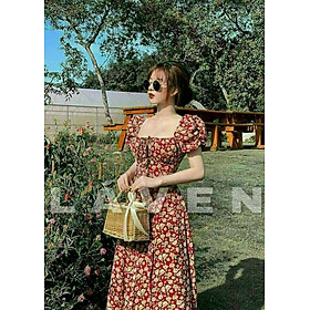 ĐẦM XẺ TÀ NHÚN NGỰC FROM DÀI  PHỐI HỌA TIẾT CỰC NỔI QUÁ ĐẸP có mút