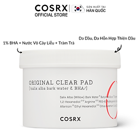Bông Tẩy Tế Bào Chết Hoá Học (1% BHA, Nước Vỏ Cây Liễu) COSRX One Step Original Clear Pad 70 Miếng
