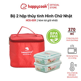 Bộ thủy tinh hình tròn happy cook 2pcs 400ml hcg-02c