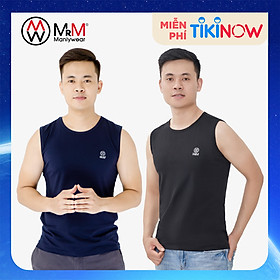 Combo 2 áo ba lỗ nam, áo sát nách nam,sợi cotton cao cấp mềm mịn, thấm hút mồ hôi, siều thoáng mát, co giãn 4 chiều Mrm Manlywear - MM - Đen và Xanh Navy - XXL