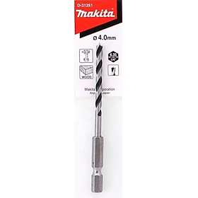 Hình ảnh Mũi khoan gỗ chuôi lục giác D4x92mm Makita D-31251