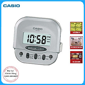 Mua Đồng Hồ Báo Thức Du Lịch - Để Bàn Điện Tử Casio PQ-30-8DF Màu Xám Trắng 6X6cm