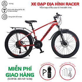 Xe đạp địa hình hiệu FORNIX Racer, vòng bánh 24', màu Đỏ đen