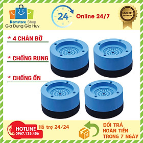 Bộ 4 miếng đệm cao su lót chống rung, chống ồn, tăng chiều cao, chân máy giặt, tủ lạnh