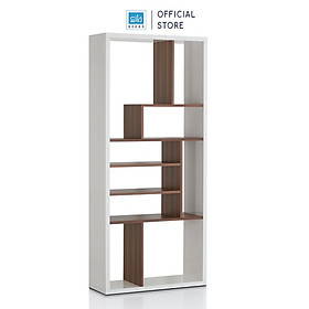 Mua Kệ Sách Gỗ Nhiều Ngăn Màu Trắng Phối Walnut Đẹp Tinh Tế  Hiện Đại SIB Decor KS021