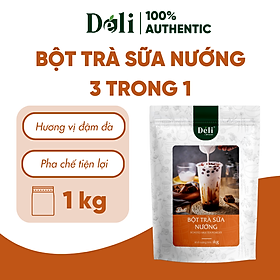 Hình ảnh Bột trà sữa nướng 3in1 Déli - 1kg ( 25 ly ) pha chế trà sữa tiện lợi, nhanh chóng