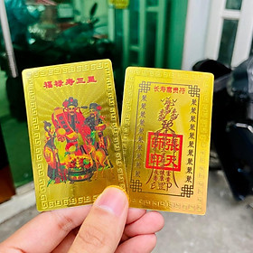 Kim Bài Tam Đa Phúc Lộc Thọ Plastic Vàng
