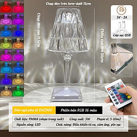 Mua Đèn ngủ pha lê trang trí để bàn DoKiso DHZ-900 ánh sáng sang trọng 16 màu RGB